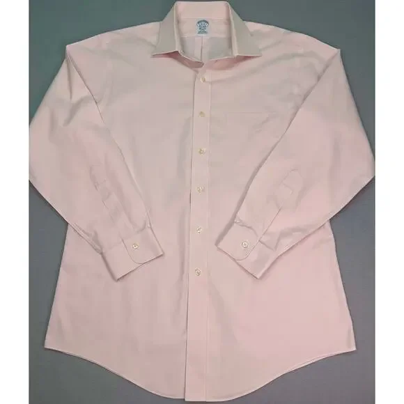 Brooks Brothers Light Pink Supima Cotton Dress Shirt Classic Fit Collar 16-33 - Picture 6 of 10